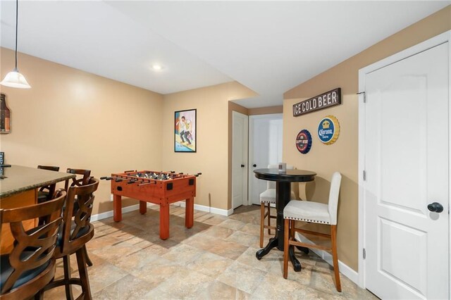 22833 W 44th St, Shawnee, KS 66226 - recreation room with light stone finish flooring and recessed lighting
