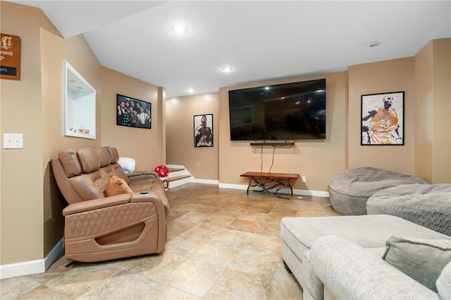22833 W 44th St, Shawnee, KS 66226 - living area featuring stone finish floors and recessed lighting