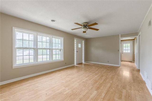 7306 N Holmes Ave, Gladstone, MO 64118 - unfurnished room featuring ceiling fan and light wood-style flooring