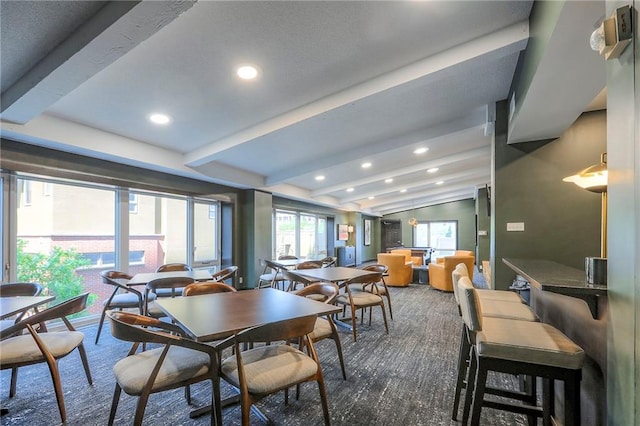 4545 Wornall Rd Unit 1009, Kansas City, MO 64111 - dining room with recessed lighting and carpet floors