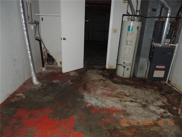 326 Virginia Rd, Excelsior Springs, MO 64024 - basement with gas water heater and heating unit