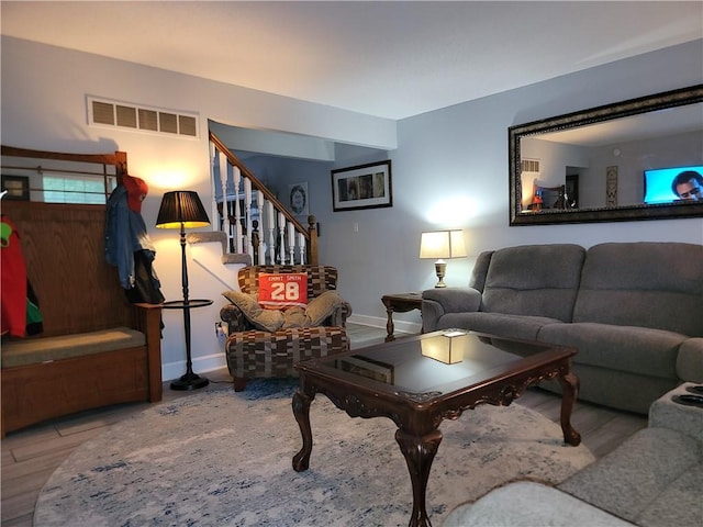 19400 E 13th St N, Independence, MO 64056 - living room with stairway and wood finished floors