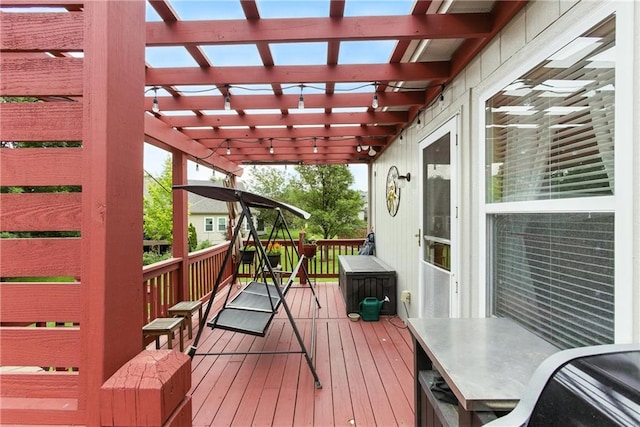 22802 W 72nd Ter, Shawnee, KS 66227 - wooden terrace featuring a pergola