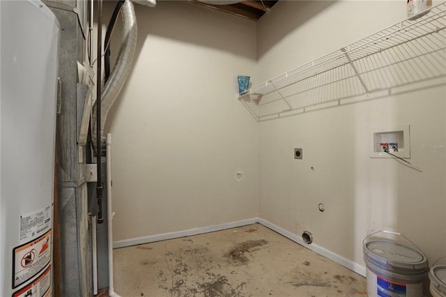 653 S Woodson Ln, Gardner, KS 66030 - washroom with hookup for a washing machine, electric dryer hookup, and water heater
