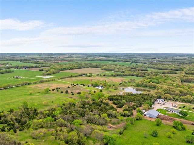 1077 N 150th Rd, Baldwin City, KS 66006 - aerial view of sparsely populated area featuring a nearby body of water