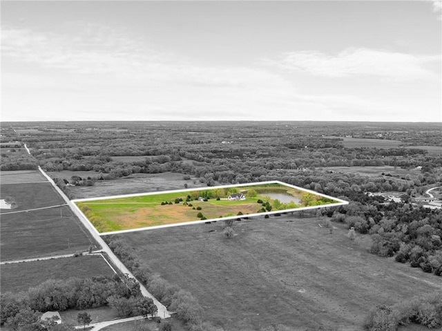 1077 N 150th Rd, Baldwin City, KS 66006 - aerial view of property and surrounding area with property parcel outlined