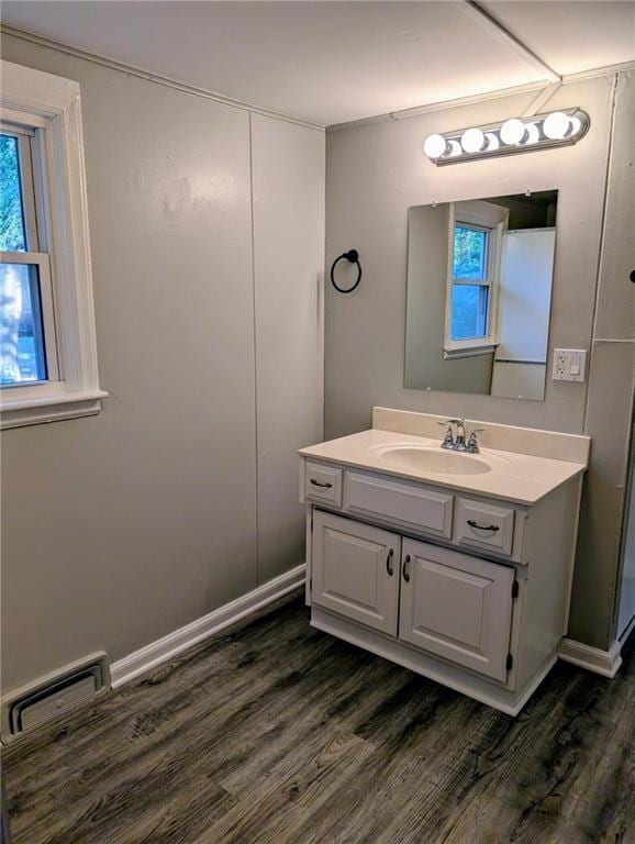 830 Locust St, Eudora, KS 66025 - bathroom with wood finished floors and vanity