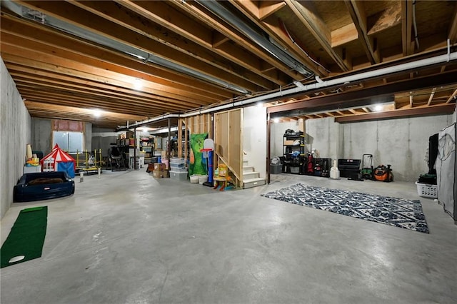 144 SE Riley St, Blue Springs, MO 64064 - unfinished basement featuring stairway