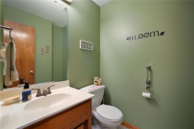 23800 Lucille Ln, Peculiar, MO 64078 - half bathroom featuring vanity and a textured ceiling