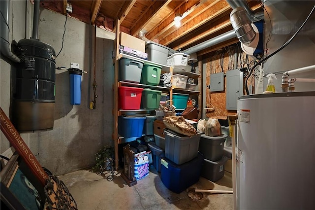 23800 Lucille Ln, Peculiar, MO 64078 - storage area with gas water heater and electric panel