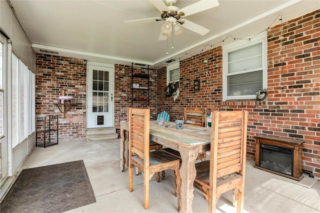 34065 W 135th St, Olathe, KS 66061 - view of patio with a ceiling fan and outdoor dining space