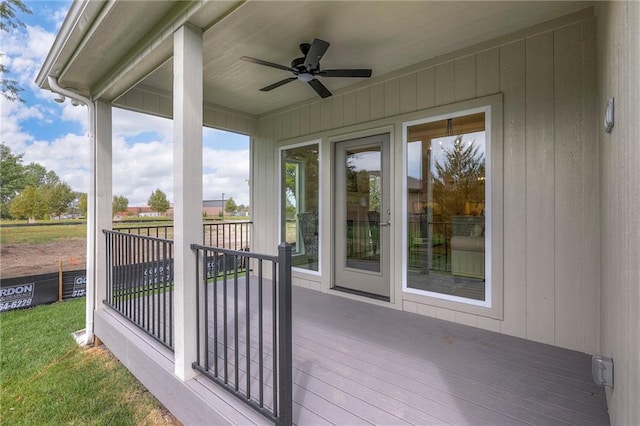 24110 W 95th St, Lenexa, KS 66227 - wooden terrace with a ceiling fan
