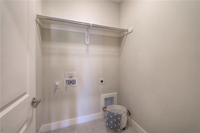 24110 W 95th St, Lenexa, KS 66227 - laundry area with electric dryer hookup, hookup for a washing machine, and tile patterned floors