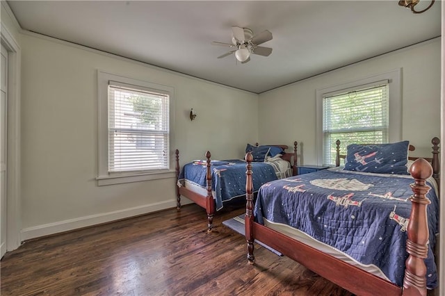 11 W 70th St, Kansas City, MO 64113 - bedroom with wood finished floors, ceiling fan, and crown molding
