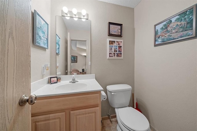 3568 NE Austin Dr, Lees Summit, MO 64064 - half bath with vanity and a textured wall