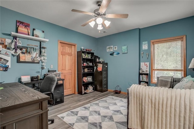 3401 NE 153rd Ter, Smithville, MO 64089 - office featuring ceiling fan and light wood finished floors