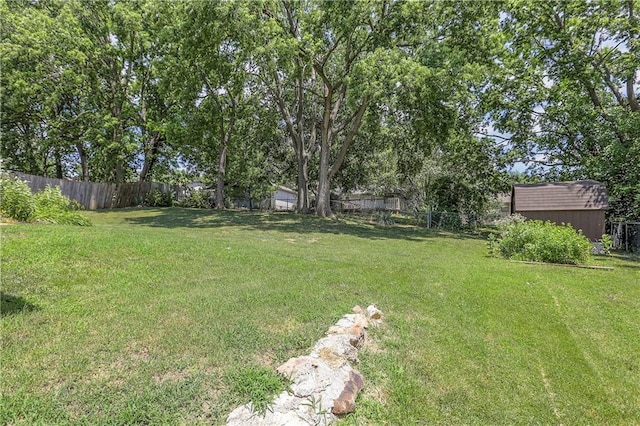 1705 N Jones Ct, Independence, MO 64056 - fenced backyard featuring an outbuilding