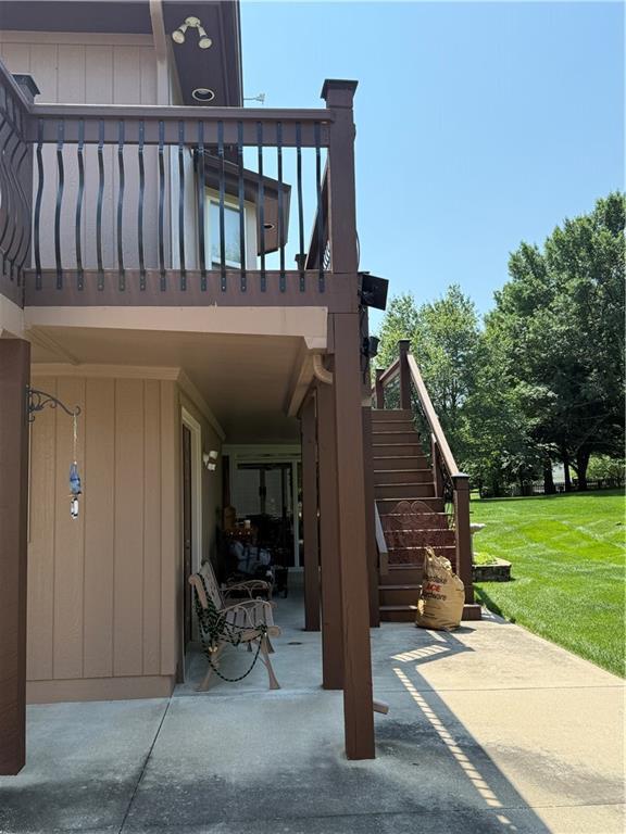 5118 SW Pelican Pt, Lees Summit, MO 64082 - view of patio / terrace with stairs