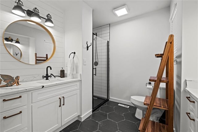 2421 NW Acorn Dr, Blue Springs, MO 64014 - full bathroom featuring vanity, a stall shower, and tile patterned flooring