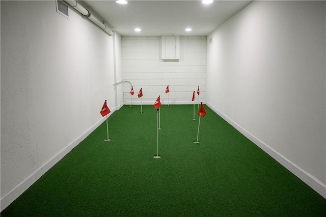 600 Admiral Blvd Unit 1505, Kansas City, MO 64106 - rec room featuring carpet floors, recessed lighting, and electric panel