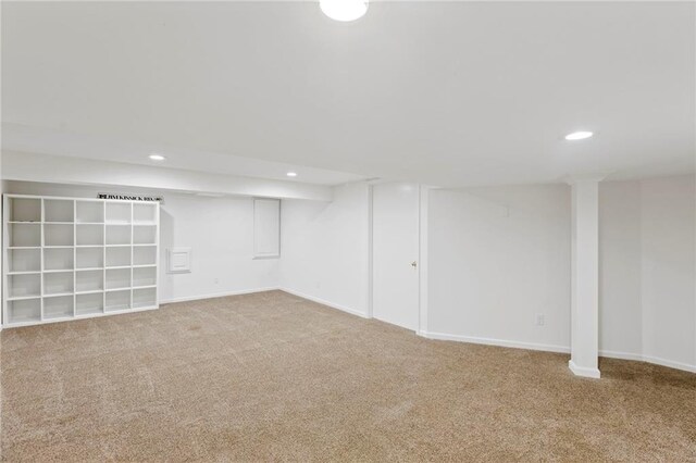10136 Barton St, Overland Park, KS 66214 - finished basement with carpet flooring and recessed lighting