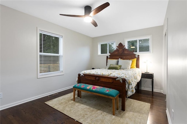 1304 Nashua Rd, Liberty, MO 64068 - bedroom featuring dark wood finished floors and ceiling fan