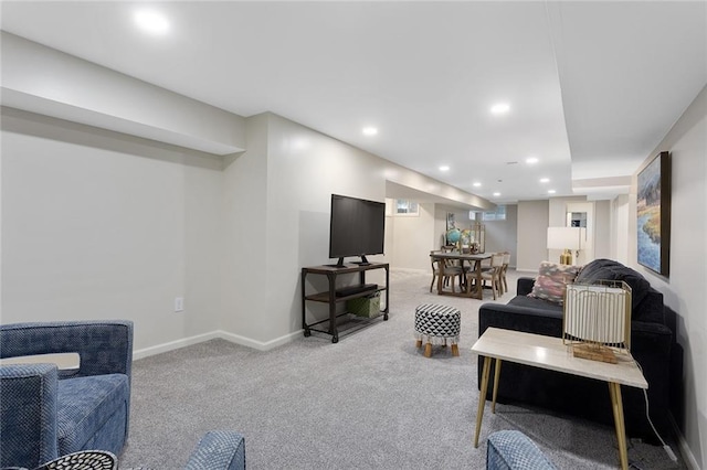 1304 Nashua Rd, Liberty, MO 64068 - carpeted living room with recessed lighting and baseboards