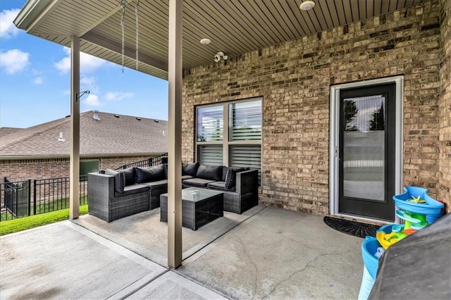 21404 W 47th Ter, Shawnee, KS 66218 - view of patio with outdoor lounge area