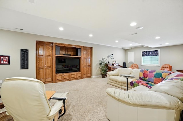 2312 NE Sweet Water Dr, Lees Summit, MO 64086 - living area with recessed lighting and light carpet