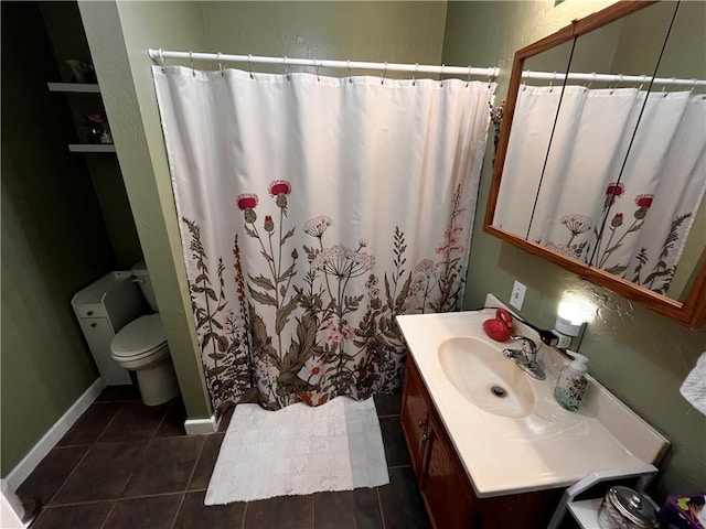 1400 Central Ave, Horton, KS 66439 - full bathroom featuring vanity, a shower with shower curtain, and tile patterned flooring