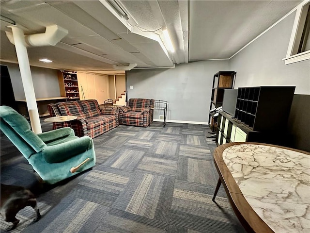 8708 W 92nd St, Overland Park, KS 66212 - living room with baseboards and carpet floors