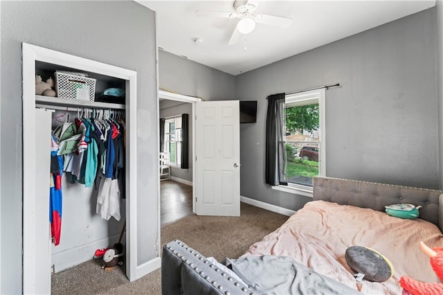 218 N 25th St, Kansas City, KS 66102 - carpeted bedroom featuring a closet and a ceiling fan
