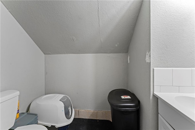 218 N 25th St, Kansas City, KS 66102 - half bathroom with vaulted ceiling and vanity