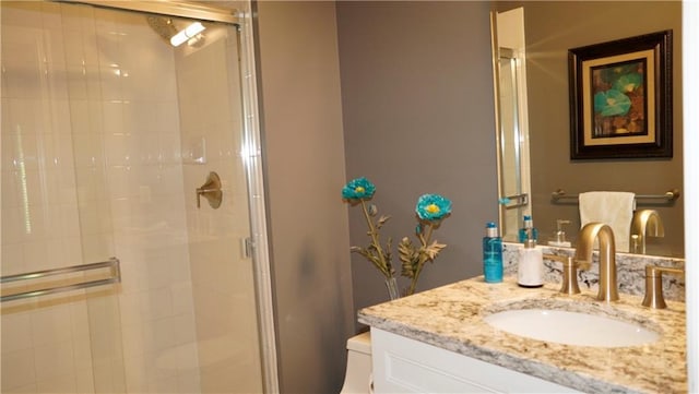 14780 S Glen Eyrie St, Olathe, KS 66061 - bathroom featuring vanity and a stall shower
