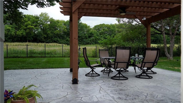 14780 S Glen Eyrie St, Olathe, KS 66061 - fenced backyard with a pergola, outdoor dining area, and a patio
