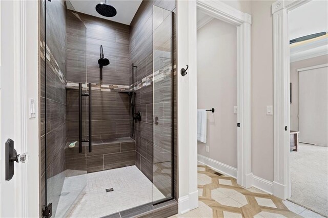 18405 371st Hwy, Platte City, MO 64079 - bathroom featuring a stall shower and tile patterned floors