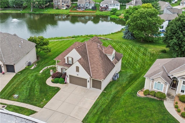4204 SW Duck Pond Dr, Lees Summit, MO 64082 - aerial perspective of suburban area featuring a nearby body of water