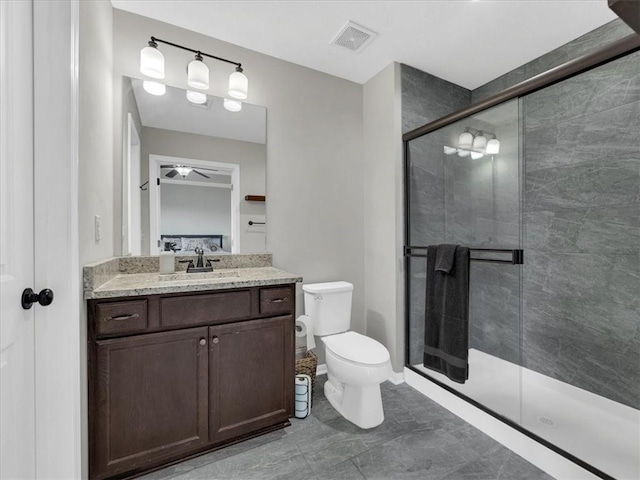 21818 W 123rd Ter, Olathe, KS 66061 - full bath with ceiling fan, vanity, and a shower stall