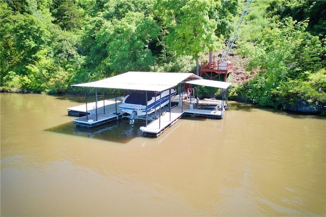 28767 Parkway Dr, Warsaw, MO 65355 - dock with a water view and a wooded view