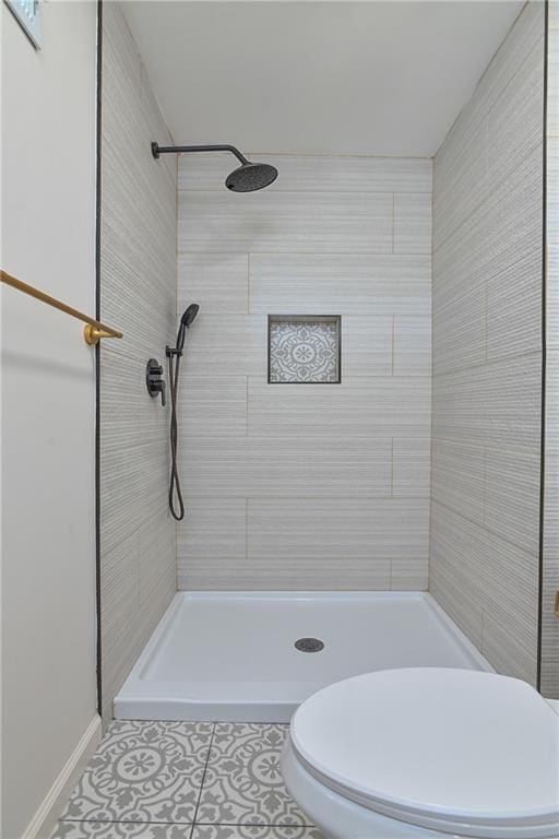 7824 Terrace St, Kansas City, MO 64114 - full bathroom with a tile shower and tile patterned floors