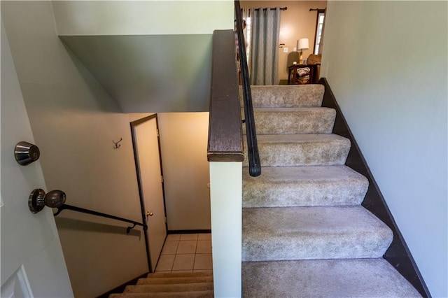 2905 Ajax Rd, Saint Joseph, MO 64503 - stairs with tile patterned flooring