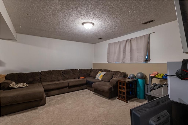 2905 Ajax Rd, Saint Joseph, MO 64503 - carpeted living room featuring a textured ceiling