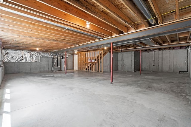 20015 W 221st St, Spring Hill, KS 66083 - unfinished basement featuring water heater and stairway