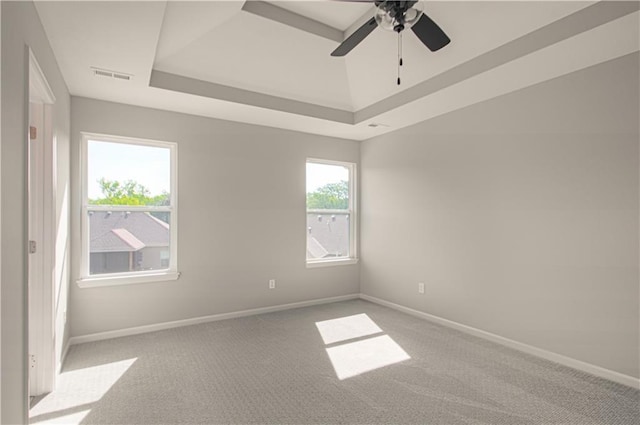 6110 NE 118th St, Kansas City, MO 64156 - unfurnished room with carpet floors, ceiling fan, and a raised ceiling