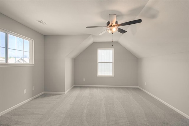 6110 NE 118th St, Kansas City, MO 64156 - bonus room with light carpet, ceiling fan, and vaulted ceiling