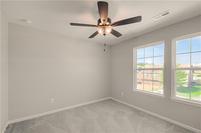 6110 NE 118th St, Kansas City, MO 64156 - unfurnished room with light carpet, ceiling fan, a smoke detector, and vaulted ceiling