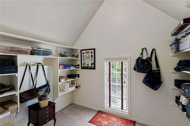 5716 W 146th St, Overland Park, KS 66223 - mudroom with lofted ceiling and carpet