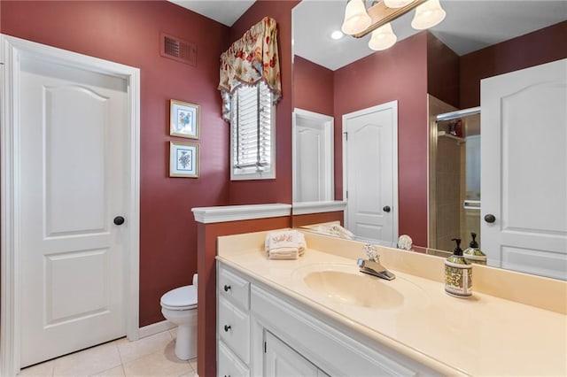 5716 W 146th St, Overland Park, KS 66223 - full bathroom featuring vanity, an enclosed shower, and tile patterned floors