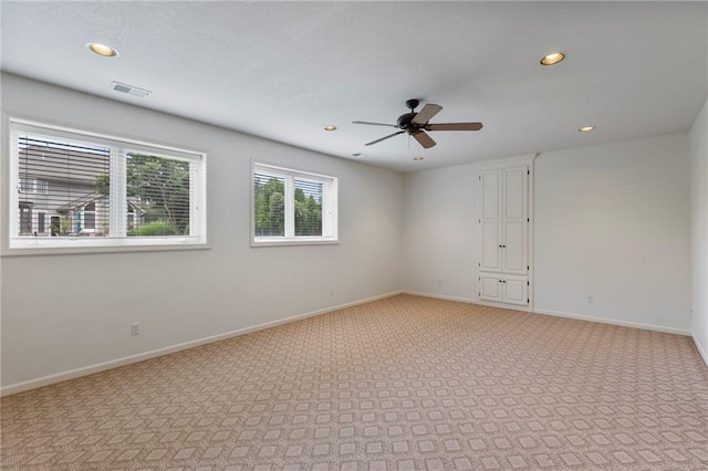 5716 W 146th St, Overland Park, KS 66223 - unfurnished room featuring ceiling fan, recessed lighting, and light colored carpet