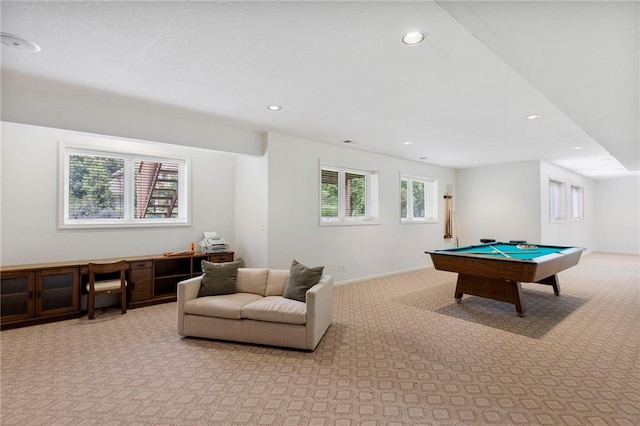 5716 W 146th St, Overland Park, KS 66223 - rec room featuring light colored carpet, recessed lighting, and pool table